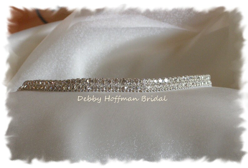 Crystal Flower Girl Headband, Jeweled Flower Girl Headband, Crystal Rhinestone Flower Girl Headpiece, First Communion Headband, No. 6000HB image 2