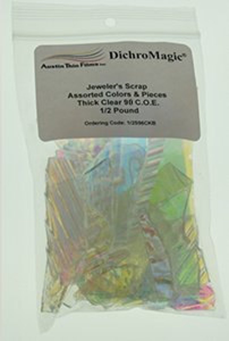 COE 90 DichroMagic DICHROIC Clear Ripple Jewelers Scrap Standard 1//2 lb