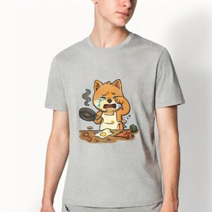 Funny Cooking Dog T-Shirt – Cute Chef Dog Cartoon Tee, Gift for Pet Lovers, Humor Shirt, Unisex Softstyle Tee for Kitchen Enthusiasts