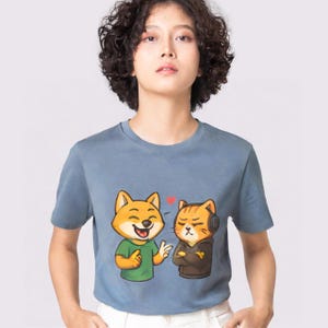 Cute Cat and Dog T-Shirt – Funny Unisex Tee for Pet Lovers, Animal Enthusiast Gift, Casual Everyday Wear, Softstyle Graphic Animal Shirt