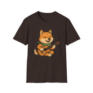 Camiseta musical con perro adorable: camiseta unisex suave para amantes de los perros y la música. Regalo divertido, atuendo informal, regalo de cumpleaños, camiseta festiva con animales.