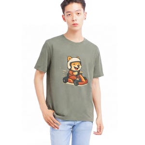 Cartoon Cat Karting T-Shirt – Funny Racing Tee for Gamers, Cat Lovers, Kids Birthday Gift, Unisex Graphic Shirt, Fun Casual Animal Wear