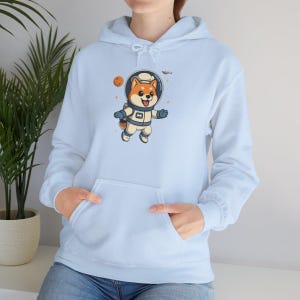 Shiba Inu Astronaut Hoodie Unisex – Cute Space Dog Sweatshirt, Gift for Dog Lovers, Funny Space Hoodie, Birthday Present for Him Her