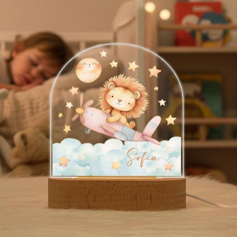 Personalized Lion Inventor Night Light, Custom Name Kids Lamp, Funny ...