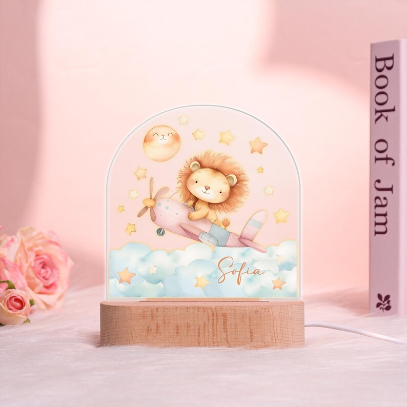 Personalized Lion Inventor Night Light, Custom Name Kids Lamp, Funny ...