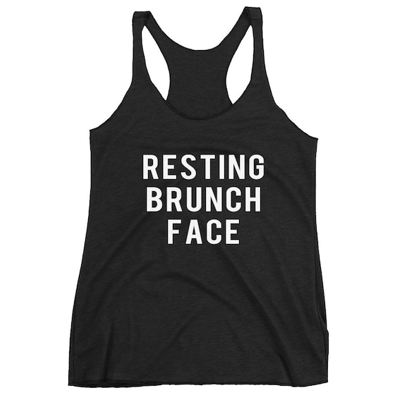 Mad Over Shirts Ok But First Brunch Foodie Hunger Meme Unisex Premium Tank Top