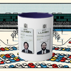 Severance Lumon ID Badge Mug - Mark, Helly, Dylan & Irving | TV Show Fan Gift