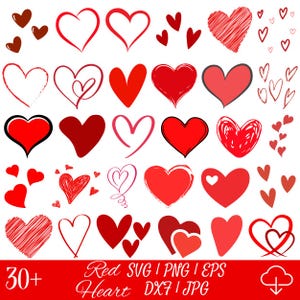 Red Heart SVG, Valentine's day svg, Red Hearts bundle, Love Svg, Heart svg, Instant Download , Lover Svg Bundle, Red Heart Png Bundle