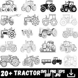 Pacchetto SVG trattore: clipart fattoria, sagoma camion (download digitale)