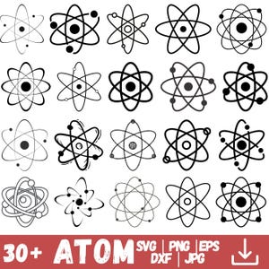Atom SVG Bundle, Atom PNG-Bundle, Atom Clipart, Atom SVG-Schnitt-Dateien Cricut, Wissenschaft svg, Molekül svg, Atom Cricut, Atom Silhouette.