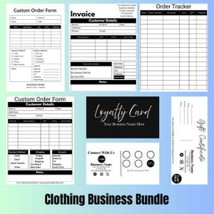 Clothing Business Bundle: Order Form, Invoice, Neck Tag Templates (Canva Editable, Digital Download)