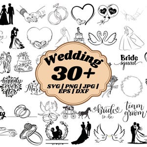 Wedding Heart Svg, Wedding Svg, Bride and Groom Svg,Celebration Wedding,Silhouette Bundle,Wedding Couple SVG,Clipart CutFiles Cricut,Png,Dxf