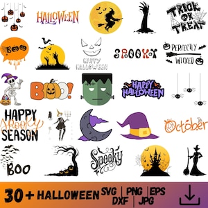 Halloween SVG Bundle, Halloween Character SVG Pack , Halloween Svg Files pour Cricut, Halloween Svg Cut Files, Halloween Clipart , pumpkin