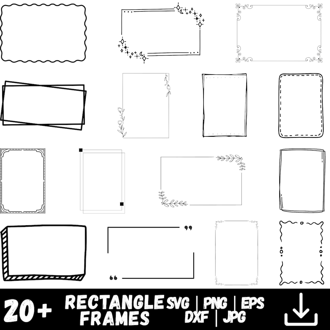 Rectangle Frame Svg Bundle, Rectangle Frame Png, Rectangle Clipart ...