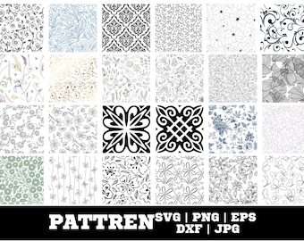 Floral Pattern SVG Bundle: Cricut, Silhouette, Laser Cut (Digital Download)