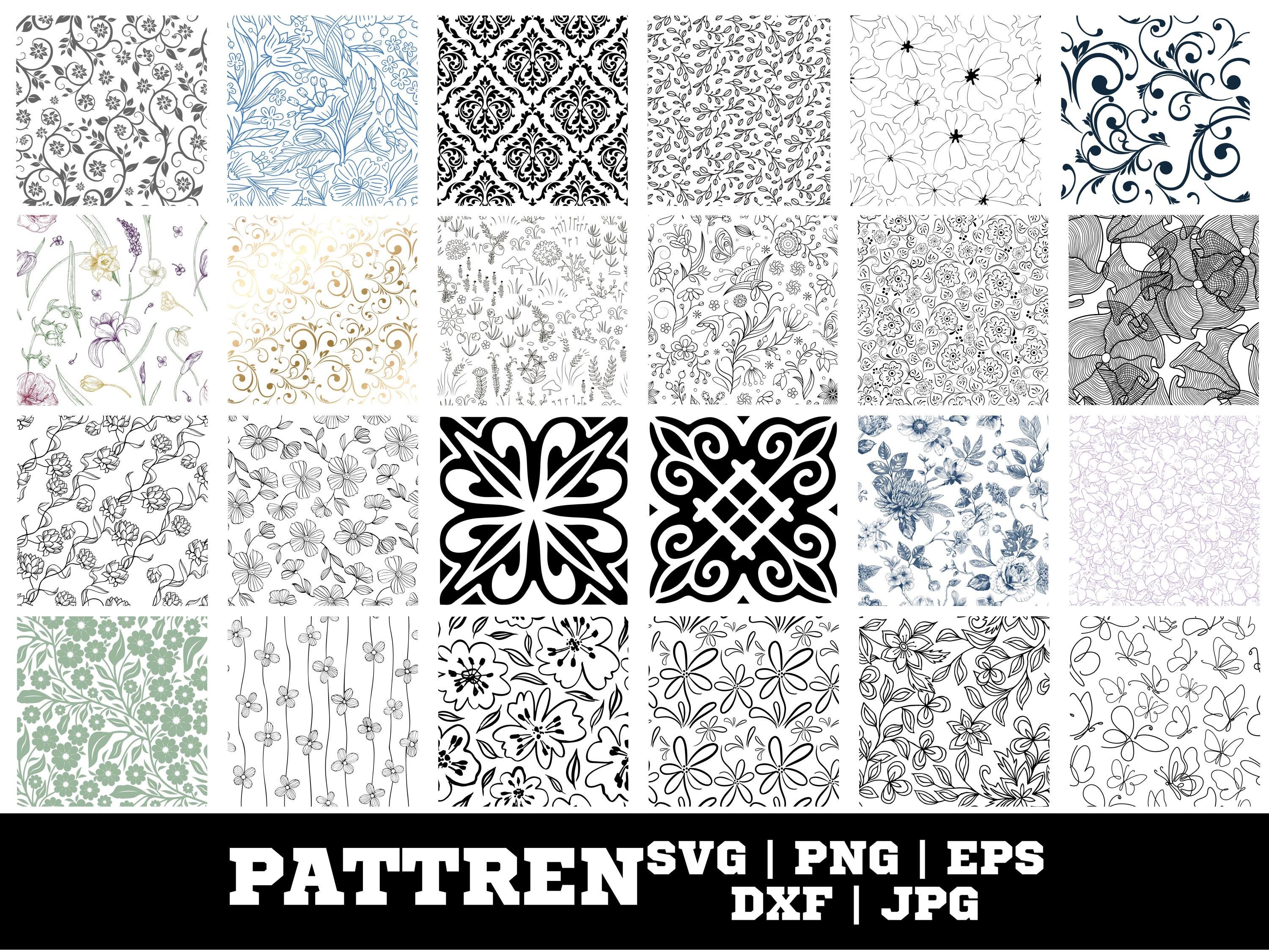 Floral Pattern SVG Bundle: Cricut, Silhouette, Laser Cut (digital ...