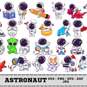 Astronauta Svg, Astronauta lindo Svg, Astronauta con cohete Svg, Globo astronauta Clipart Png, Niño astronauta cohete espacial Svg, Archivo de corte para Cricut