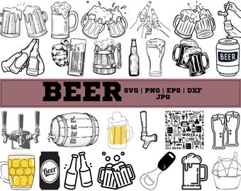 BEER SVG BUNDLE, Beer Clipart Bundle, Beer Svg for Cricut, Beer bottle svg, Beer mugs svg, Alcohol Svg, Craft Beer Svg, Drinking Svg.