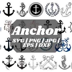 Anker SVG-Bundle, Anker PNG-Bundle, Anker Clipart, Anker SVG-Schnittdateien Cricut, Anker-Seil-Svg, Rad-Svg, Boot-Anker-Svg, Boot svg