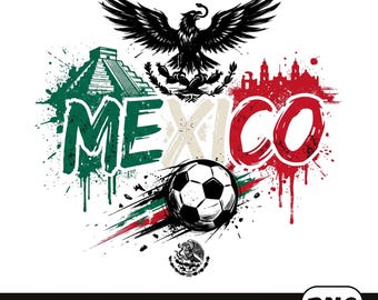 Mexico Soccer PNG tshirt, Mexican Football Graphics Colorful trendy, World Cup Fan Designs, Futbol Lover Sublimation Digital Download