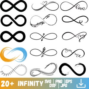 Infinity Symbol SVG, Infinity PNG Bundle, Infinity Clipart, Infinity SVG Cut Files for Cricut, Infinity Silhouette, Infinity Heart Svg
