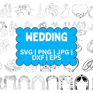 Wedding Heart Svg, Wedding Svg, Bride and Groom Svg,Celebration Wedding,Silhouette Bundle,Wedding Couple SVG,Clipart CutFiles Cricut,Png,Dxf