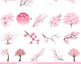 Kirschblüte SVG, Japanische Sakura, Wildblumen SVG, Geburtsmonat Blume SVG, Sakura Blume Png, Kirschblüte Clipart, rosa Blumen svg