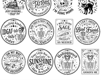 Funny sarcastic skulls bundle PNG, Adult humor PNG, Sarcastic bundle PNG, Funny skeleton bundle png, skeleton png, Sassy png