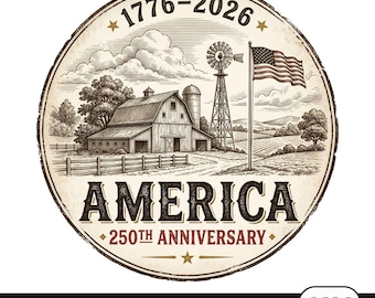 250 Years of American Farm Heritage PNG, Patriotic Barn & Flag Design, Digital Download