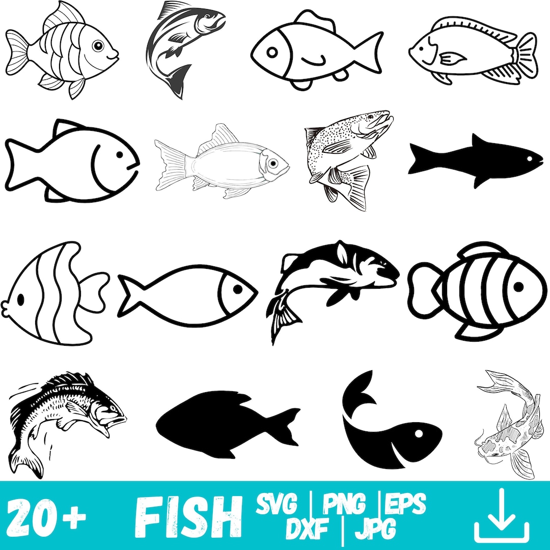 Fish SVG Bundle, Fish PNG Bundle, Fish Clipart, Fish SVG Cut Files for ...