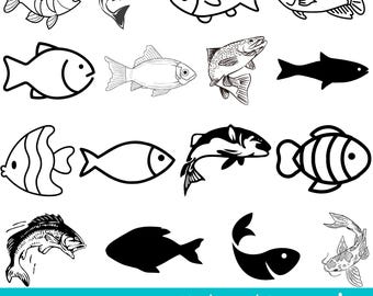 Fisch SVG Bundle, Fisch PNG Bundle, Fisch Clipart, Fisch SVG-Schnittdateien für Cricut, Tropischer Fisch SVG, Fisch Silhouette, Fisch Vektor