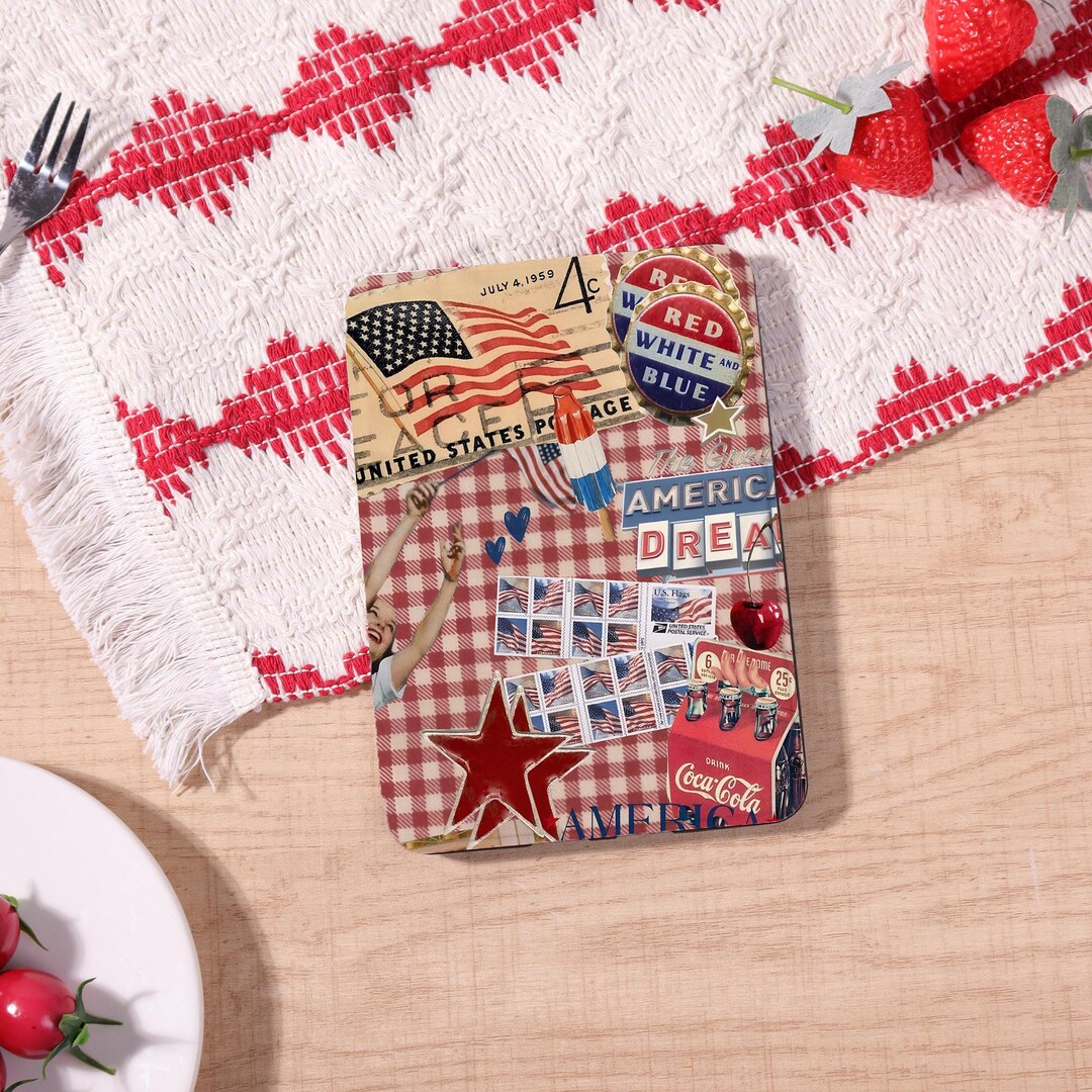 Retro Red Plaid Collage Kindle Paperwhite 12/10/11th Case With Strap ...