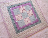 Quilted Table Topper Mug Rug Spring Shabby Chic Country Farmhouse Patchwork Floral Candle Mat Centerpiece