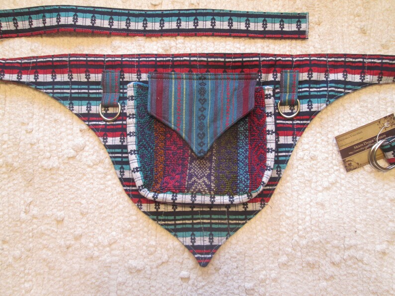 Festival Pocket Utility Belt Fanny Pack Burning Man Tribal Vegan