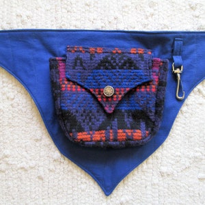 Vibrant Blue Festival Pocket Utility Belt Burning Man Tribal Fanny Pack