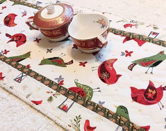 Quilted Table Runner 46.25 x 13.5 Christmas Winter Holiday Modern