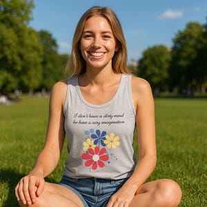 Flower Funny Tank Top, Floral Sleeveless Tee, Botanical Funny Shirt, Unisex Summer Top, Nature Print Tank, Plant Lover Gift