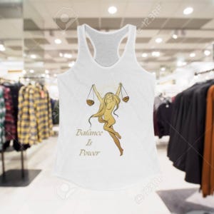 Geschenk für sie – Damen Tank Top Sternzeichen Waage, originelle astrologische Idee
