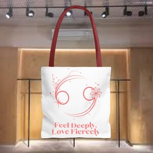 Sac fourre-tout Cancer – Sac signe du zodiaque Cancer – Cabas astrologique – Cadeau personnalisé – Accessoire bohème mystique