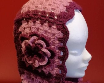 Balaklava nekwarmer met Ierse rozen, handgemaakt gehaakt. Nieuw model! Cadeau idee.