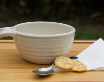 Pottery Soup Mug in White