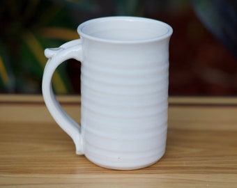 Large (16 ounce) Stoneware Coffee Mug in White **READY TO SHIP