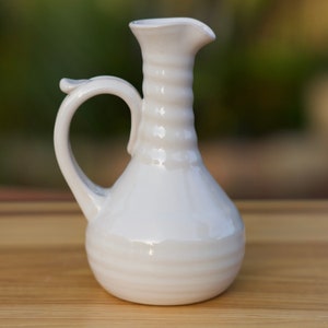 Pottery Oil & Vinegar Cruet wheel thrown stoneware in White Glaze image 2