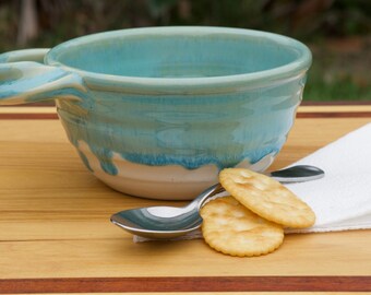 Pottery Soup Mug in Turquoise