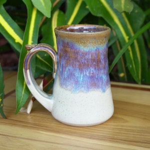 Pottery Coffee Mug in Brown wheelthrown 10-12 ounces**READY TO SHIP