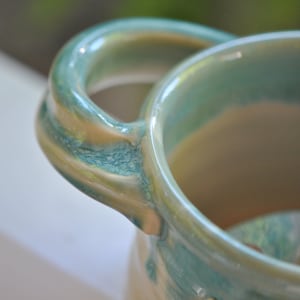 Pottery Soup and Cracker Bowl in TurquoiseREADY TO SHIP Bild 3