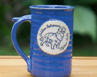 GRLS Large (16 ounce) Stoneware Coffee in Deep Blue Glaze**ready to ship