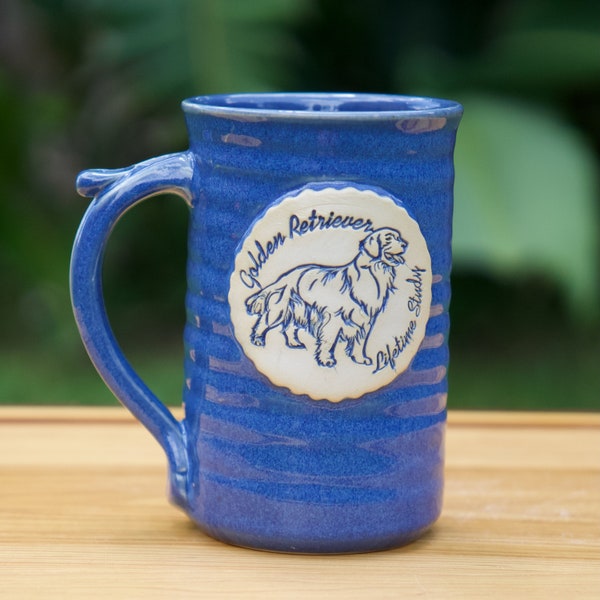 GRLS Large (16 ounce) Stoneware Coffee in Deep Blue Glaze**ready to ship