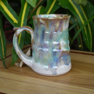 Pottery Mug in Tricolor Glaze 10 ounce**READY TO SHIP