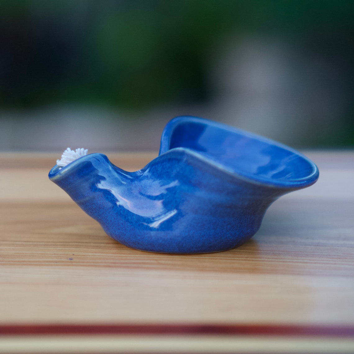 Pottery Olive Oil Lamp in Blue Glaze READY TO SHIP Etsy